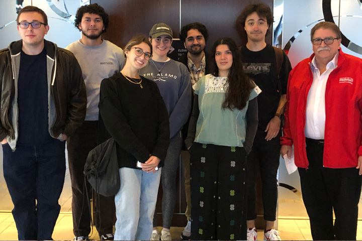 University of Houston Caracol Archaeological Project members in Belize for the 2025 field season (from left to right): Nathan Womak, Cameron Castillo, Ruth Palla, Hannah Roark, Ryaan Ansari, Gabriela Saldana, Egor Anorov, and Dr. Arlen Chase