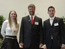 Ashley Hickerson and Daniel Wingaurd pose with Dr. Layne