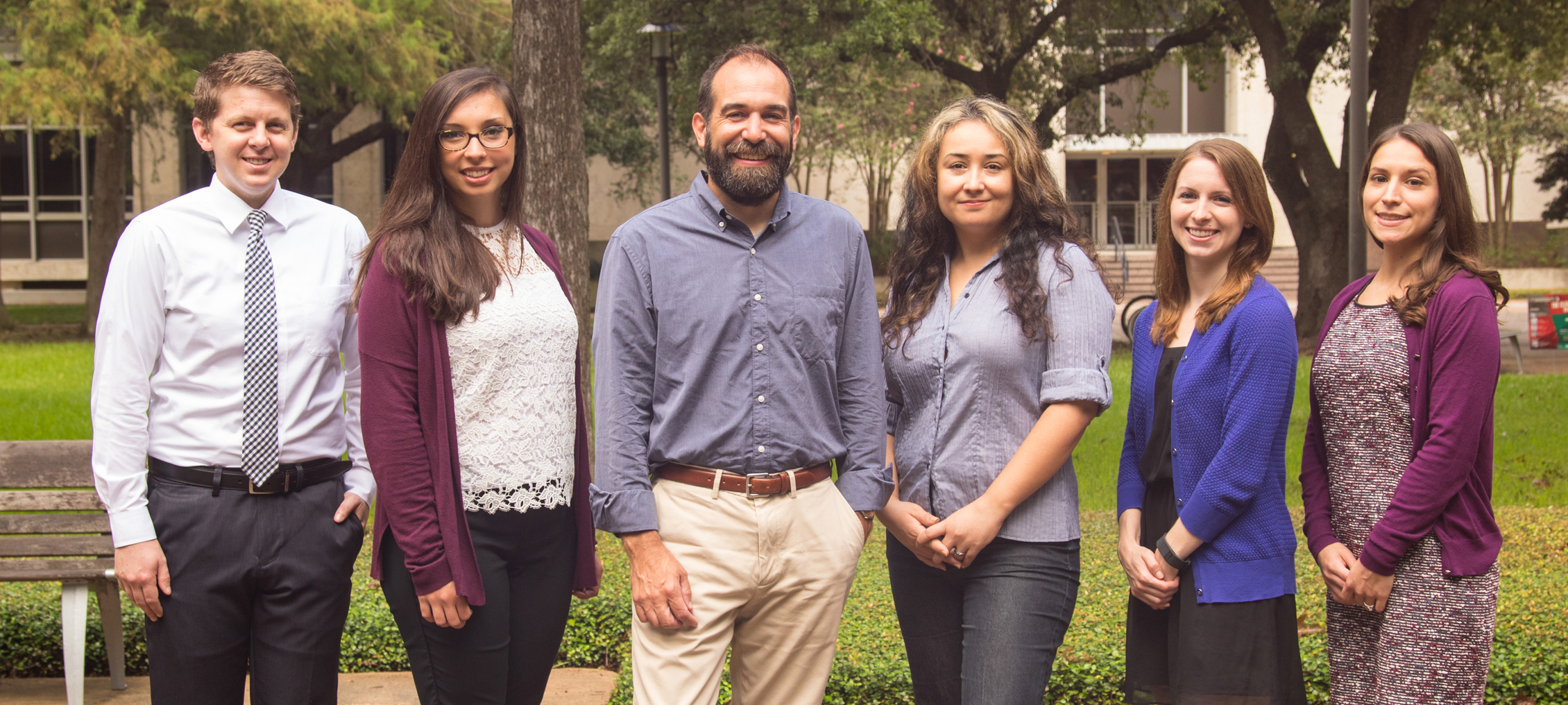 2016-17 (from left to right): David Sheppard, Victoria Kordovski, Professor Woods, Dr. Gunes Avci, Kelli Sullivan, and Savanna Tierney