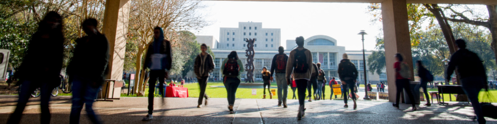 students walking