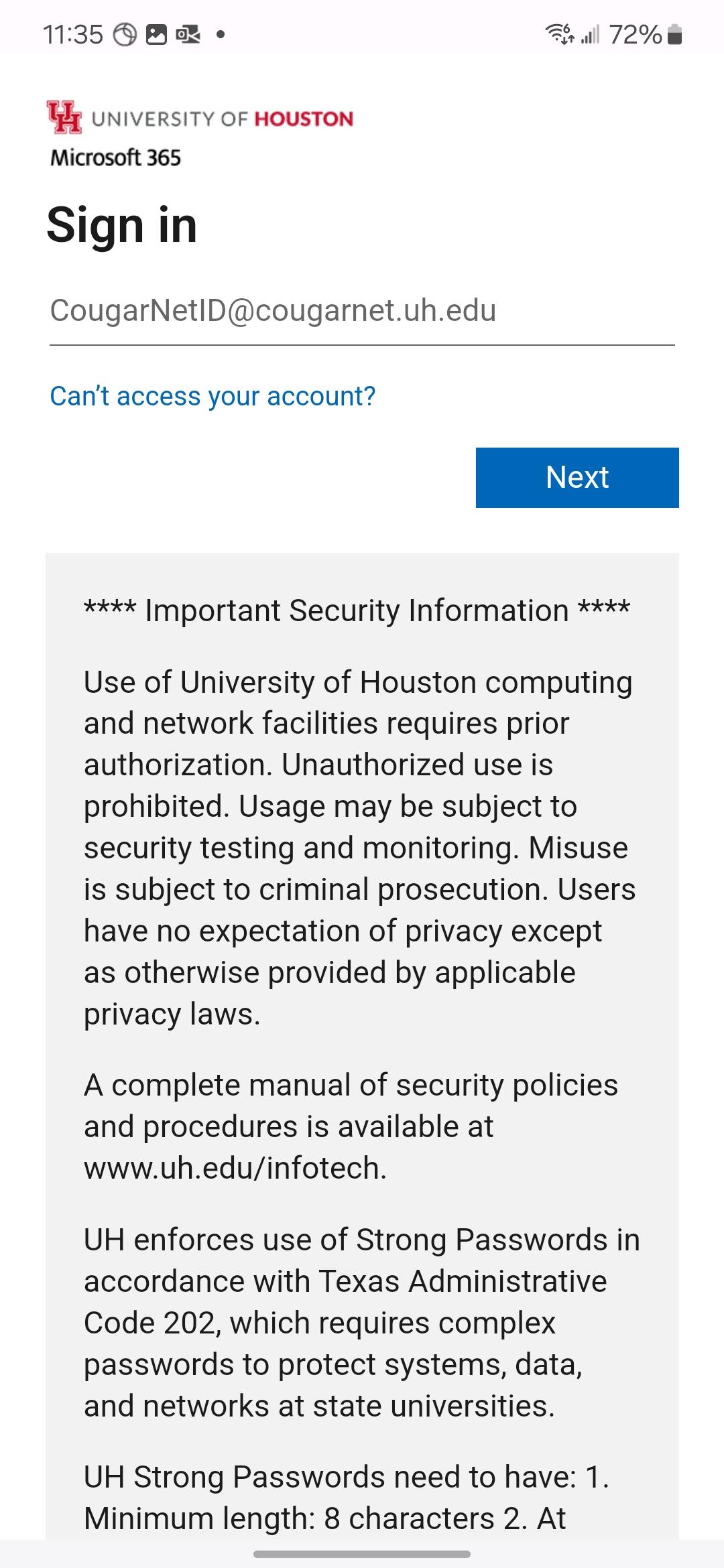 VPN Microsoft 365 Initial Login