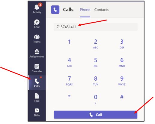 Make a Call - Microsoft Teams