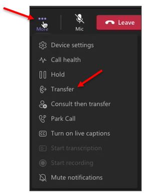 Transfer a Call - Microsoft Teams for Mac