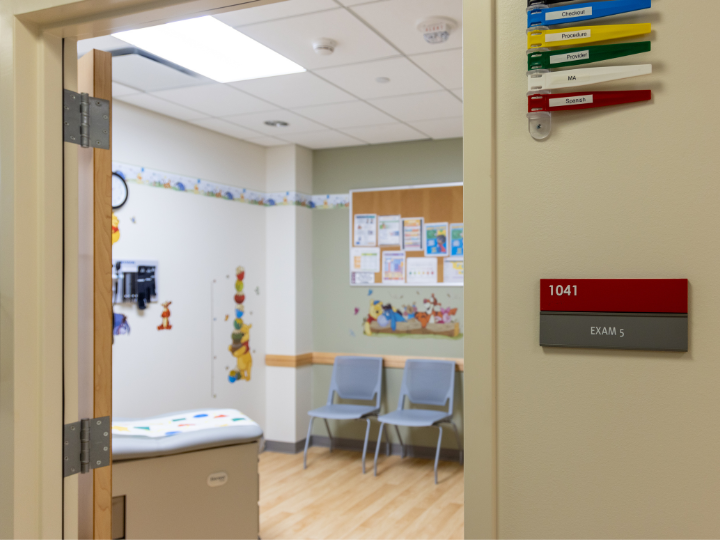 An exam room inside the UH Health Family Care Center where patients receive integrated health care services. An exam room inside the UH Health Family Care Center where patients receive integrated health care services.