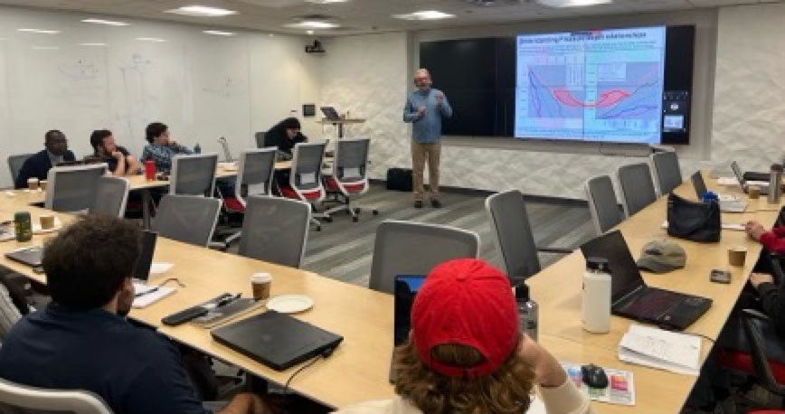 Andy Pepper lecturing in the short course held in the EAS Dept.