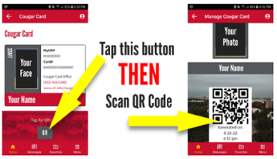 Cougar Card QR Code instructions